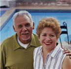 Man and woman looking at camera